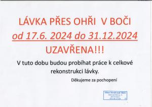 Rekonstrukce lávky - uzavírka